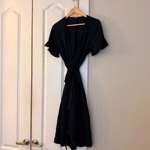 MADEWELL Women's Black Wrap Dress Size L
